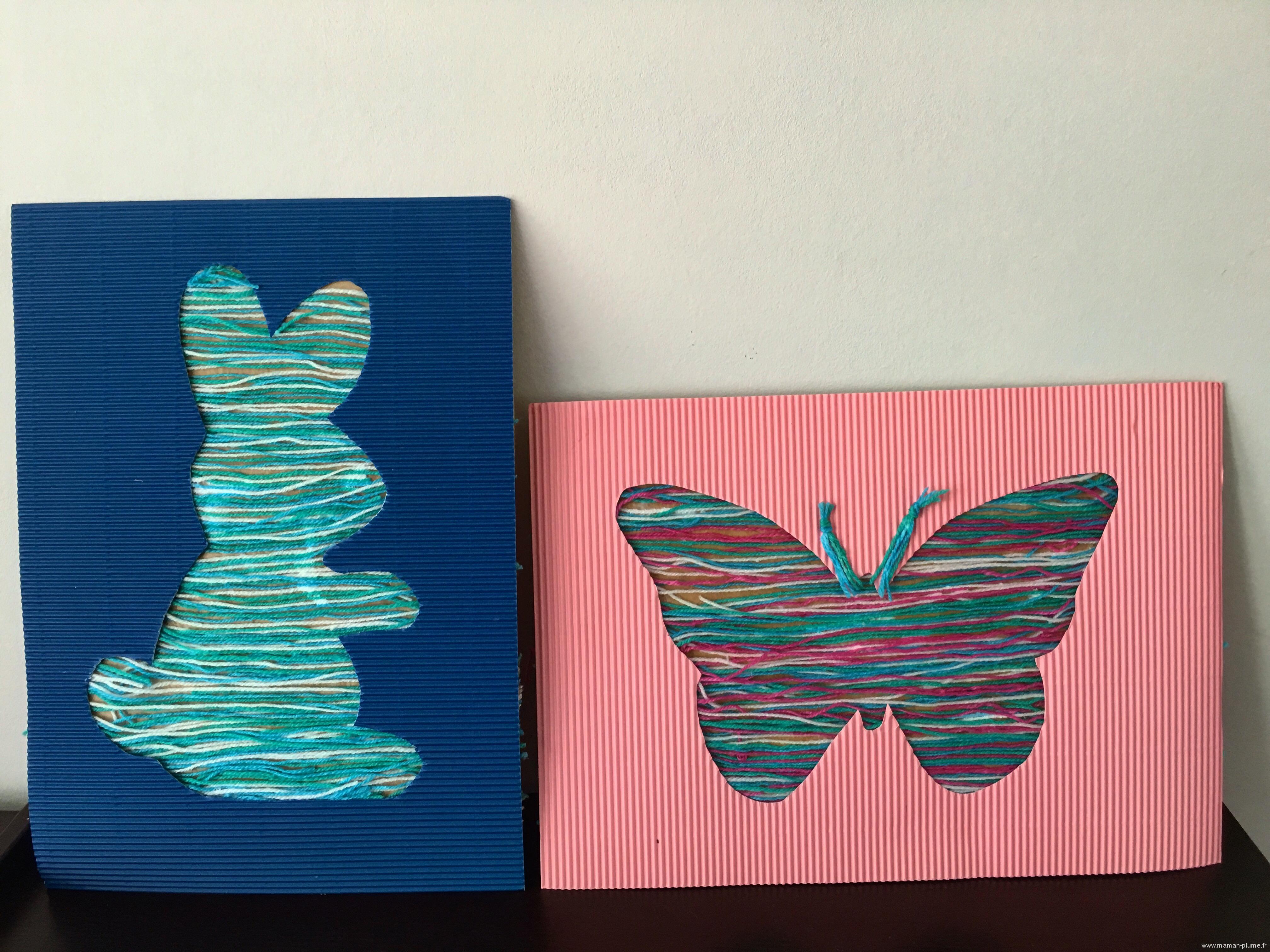 Idée Activité Manuelle Avec De La Laine Activité - Le tableau de Laine - Le blog de Maman Plume