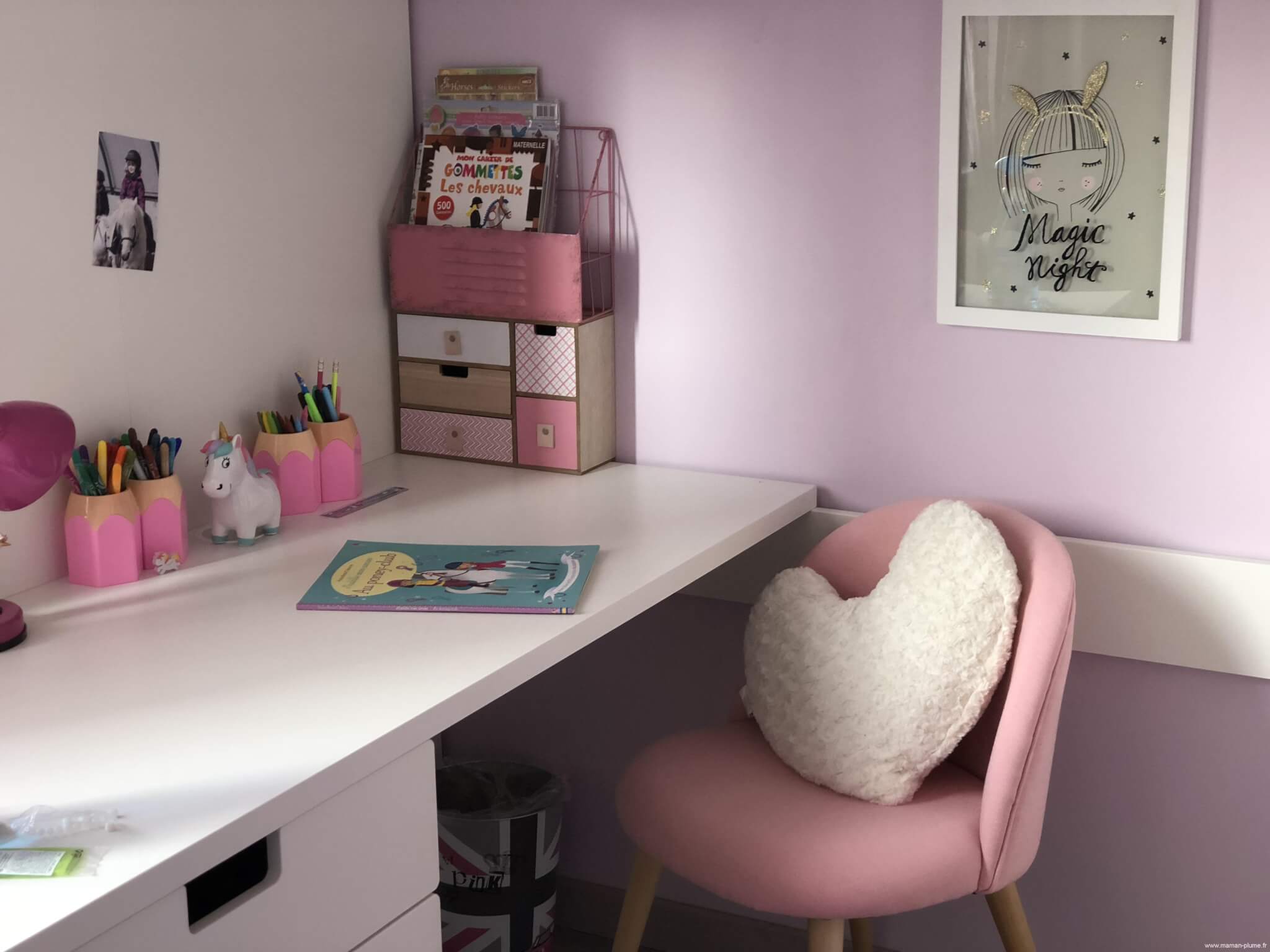 Une petite chambre fille totalement Girly et licorne ...
