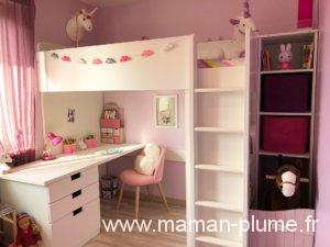 Une petite chambre fille totalement Girly et licorne !