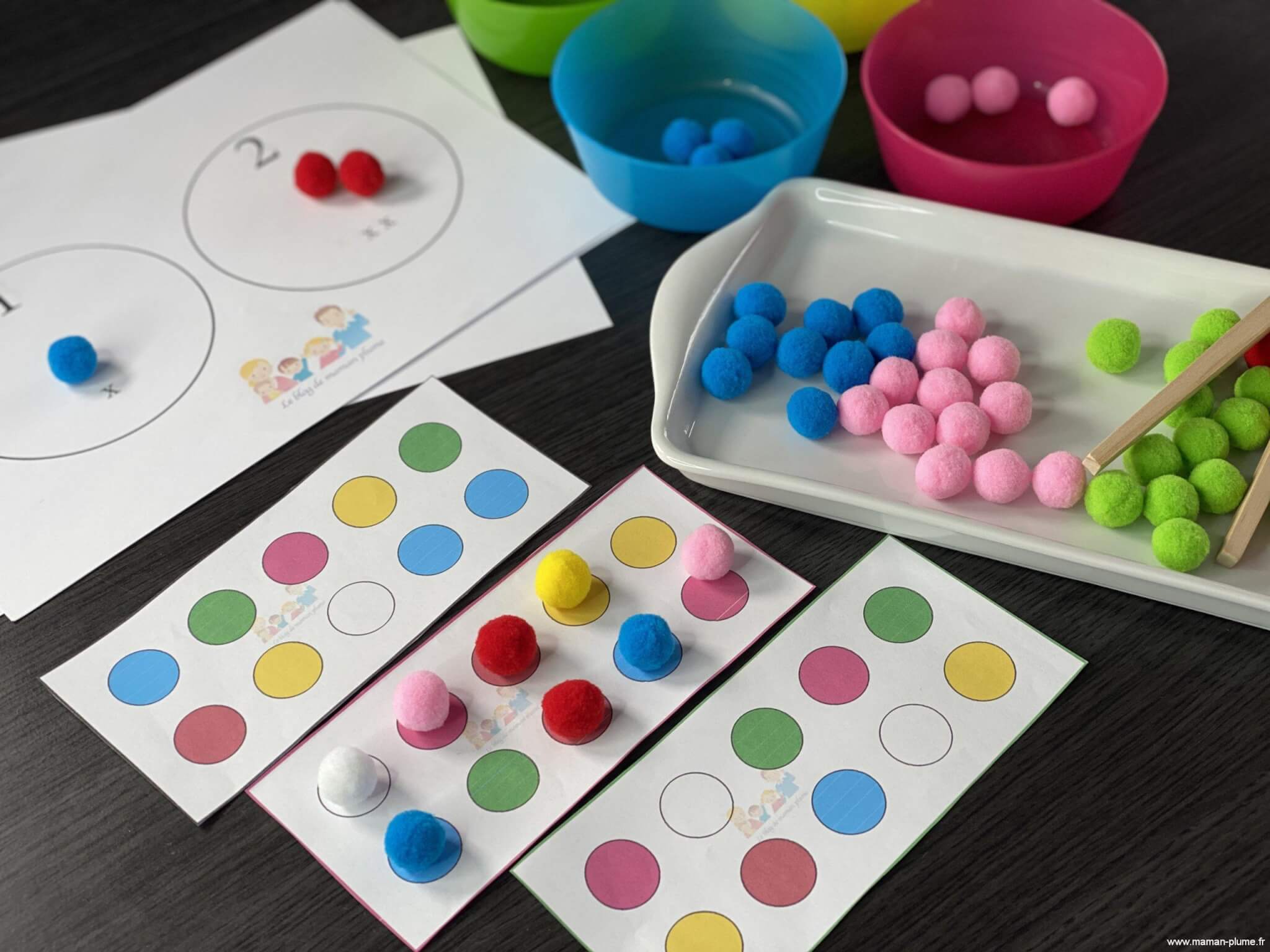 Activité Montessori Diy : apprendre les couleurs avec des boîtes d'œufs -  Jeux et partage