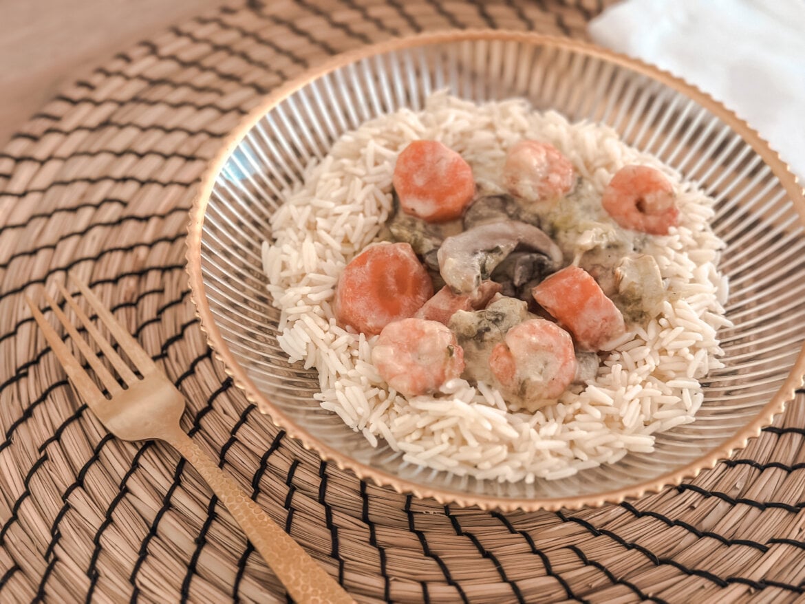Recette de ma petite blanquette aux légumes et crevettes