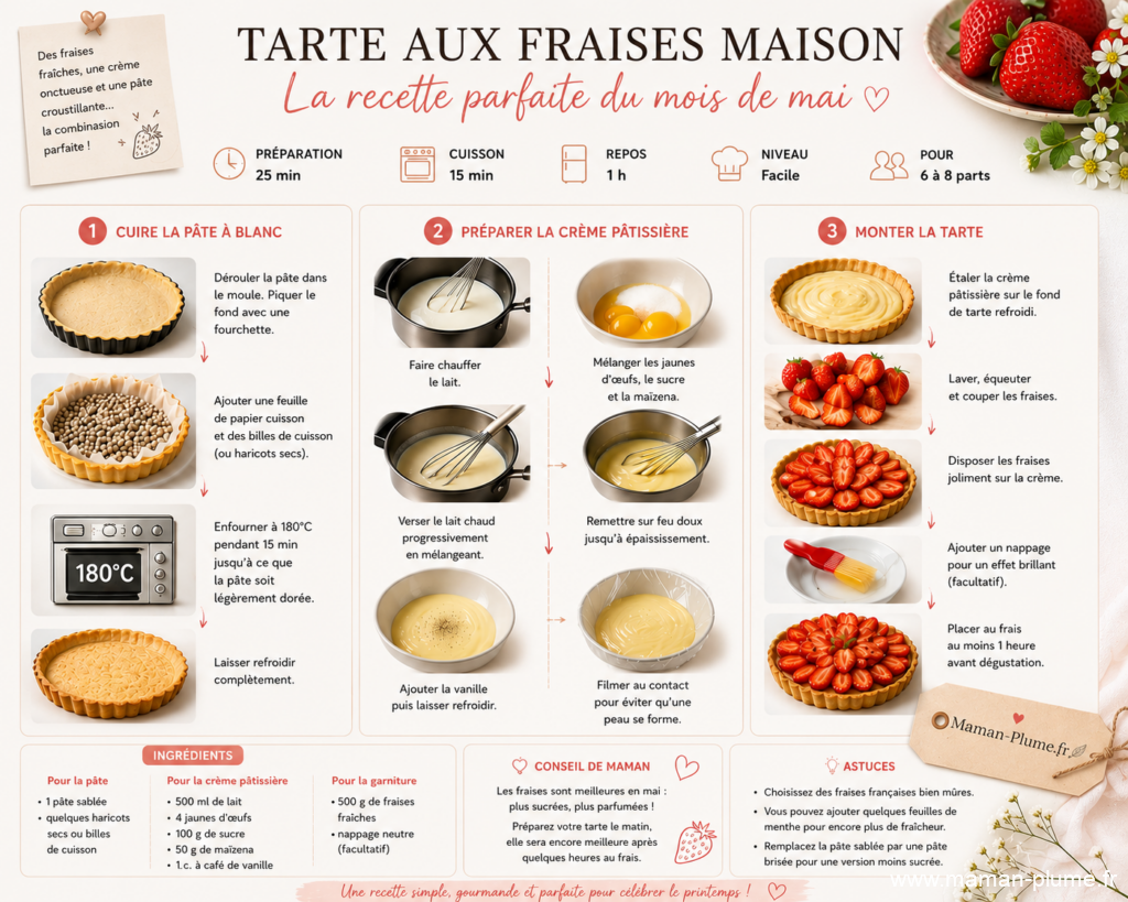 Tarte aux fraises maison : la recette parfaite du mois de mai